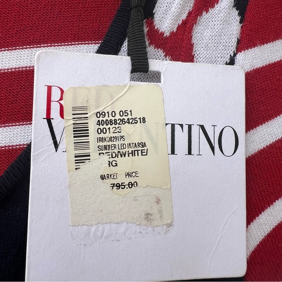 NWT RED Valentino Leopard Intarsia Short-Sleeve Dress, Size Large - Picture 9 of 11